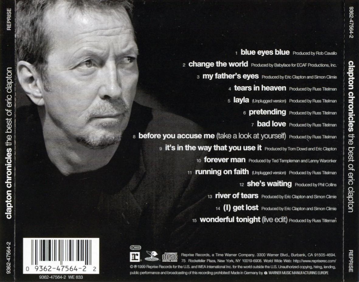 Eric Clapton  Clapton Chronicles; The Best Of Eric Elapton 1999 : Back